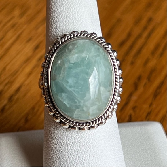 ⭐️ Doug Paulus DP Sterling Silver Milky Aquamarine
Statement Ring Sz 7.25 - Picture 8 of 12